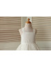 Ivory Cotton Lace Cross Back Flower Girl Dress